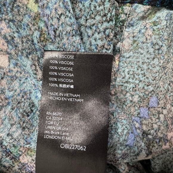 FREE PEOPLE Saturday Sun Mini Skirt in Who Is She Teal Print Size 6 #OB1227062 - Picture 7 of 9